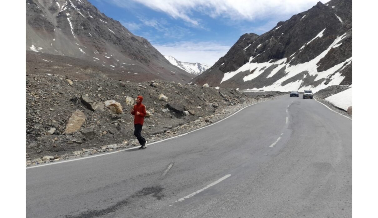 23 Year Old- Lawyer from Hyderabad, Ran from Baralacha La Pass (Zanskar Range) 4,899 Metres Altitude in Himachal Pradesh to Darcha (Lahaul Valley) Himachal Pradesh at 3,338 Metres Altitude- Setting Record.